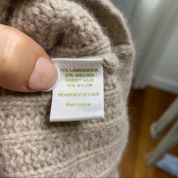 French Connection Tan turtleneck lambswool angora rabbit hair Sweater size small - Picture 9 of 10